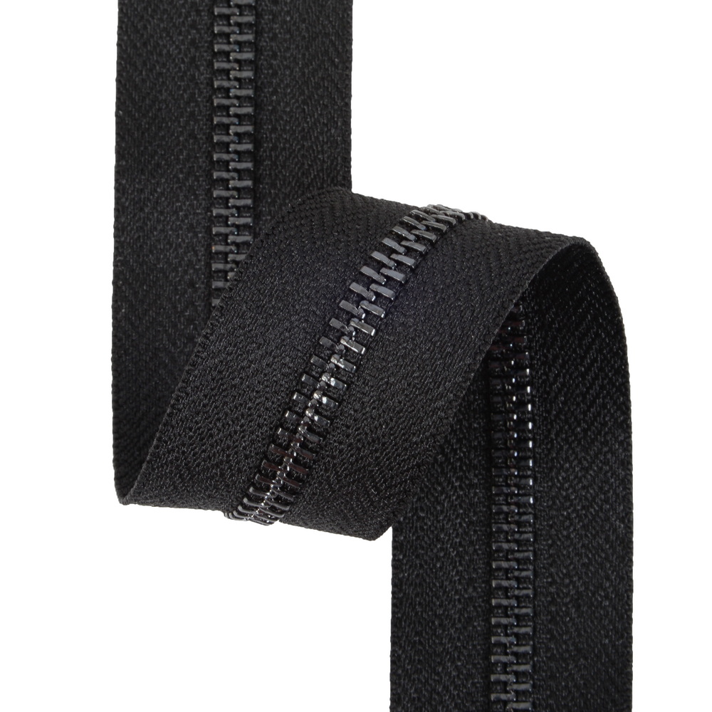 Молния металлическая №5 (Т5) двухсторонняя бл/никель полированный, чёрный — 128980 — фото 3