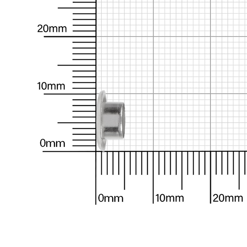 Люверс круглый 6/10,5 мм никель роллинг, ножка 3,5 мм — фото 2